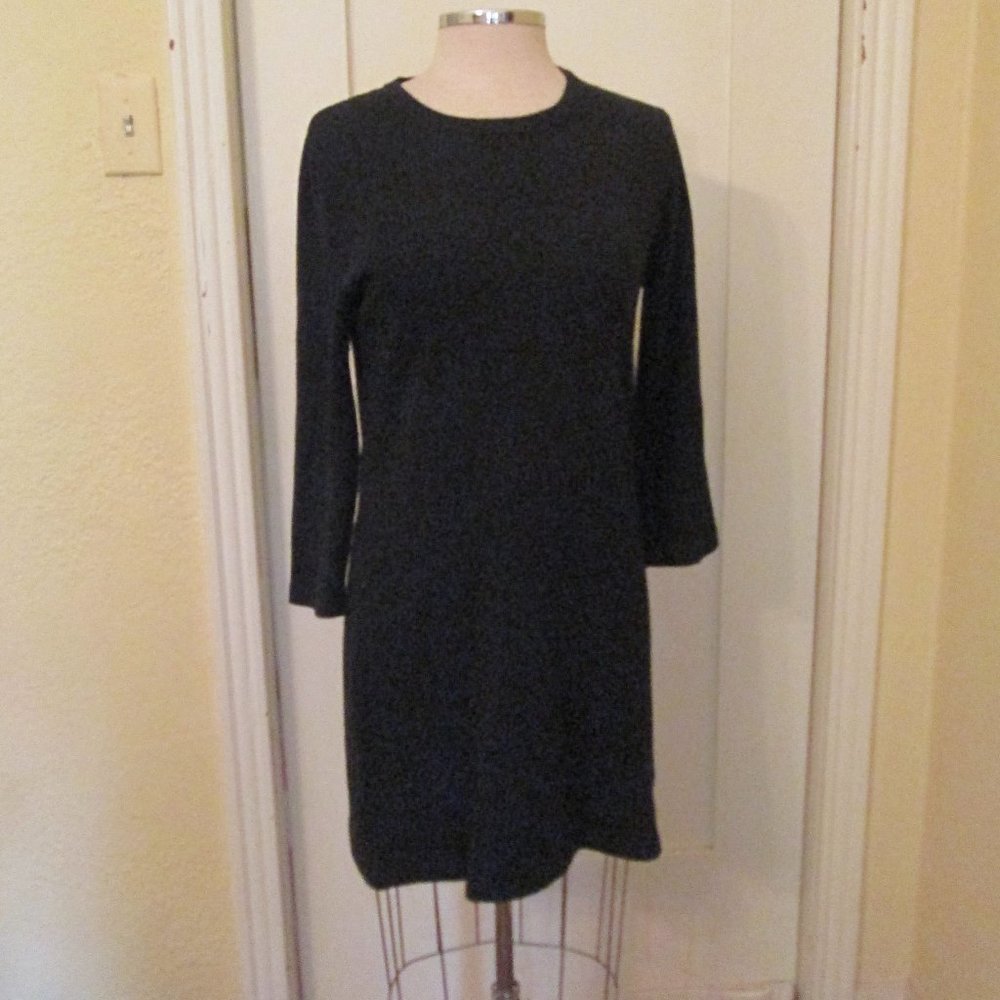 Silk Cashmere Black Long Sweater Pullover M L